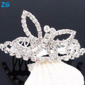 Gorgeous crystal bridal hair accessories hair combs, metal side hair combs for princess, metal hair combs